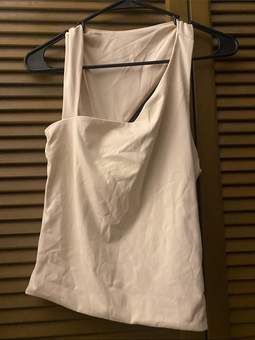 Cream Asymmetrical Tank Top
